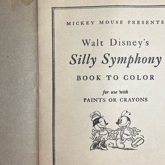Office | Vtg Mickey Mouse Presents A Walt Disney Silly Symphony Book To ...